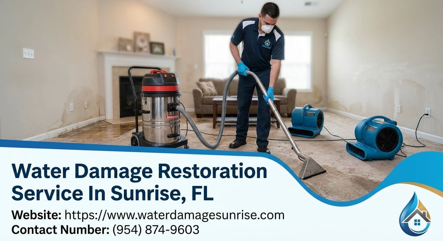 Water damage restoration and structural drying in Sunrise FL 33323